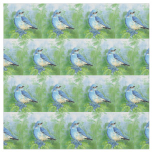 Wasserfarbener Berg Bluebird Bird Naturkunde Stoff