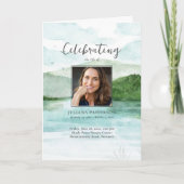 Wasserfarbener Bergsee Beerdigung Programm (Vorderseite)