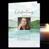 Wasserfarbener Bergsee Beerdigung Programm