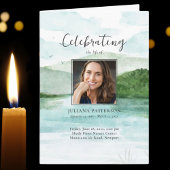 Wasserfarbener Bergsee Beerdigung Programm