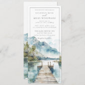 Wasserfarbener Bergsee-Hochzeitspreis Einladung (Vorne/Hinten)