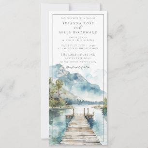 Wasserfarbener Bergsee-Hochzeitspreis Einladung