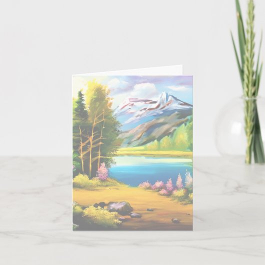 Wasserfarbener Bergsee individuell anpassbar Karte (Vorderseite)