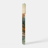 Wasserfarbener Bergstrom Landschaft iPhone 15 Hülle (Rechte Seite)