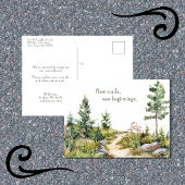 Wasserfarbener Bergweg Ankündigung Postkarte