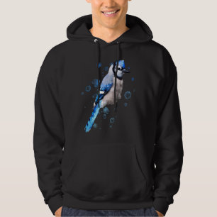 Wasserfarbener Blauhäher-Vogel künstlerisches Tier Hoodie