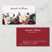 Wasserfarbener Blumengarten Feminine Business Card Visitenkarte (Vorne/Hinten)