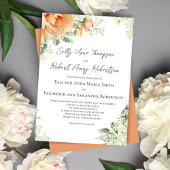 Wasserfarbener Blumenpfirsich Elegante Hochzeit Einladung