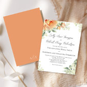 Wasserfarbener Blumenpfirsich Elegante Hochzeit Einladung