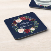 Wasserfarbener Blumenstrauß Elegante Weihnachten Getränkeuntersetzer (Linke Seite)