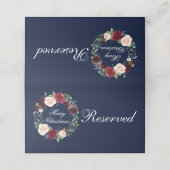 Wasserfarbener Blumenstrauß Elegante Weihnachten Platzkarte (Außenseite Aufgefaltet)