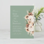 Wasserfarbener Boho Blume Sala Einladung (Stehend Vorderseite)