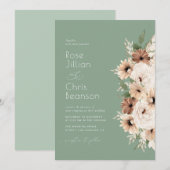 Wasserfarbener Boho Blume Sala Einladung (Vorne/Hinten)
