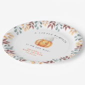 Wasserfarbener Cartoon Kürbis in die Kinderdusche Pappteller (Schrägansicht)