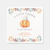 Wasserfarbener Cartoon Kürbis in die Kinderdusche Serviette (Vorderseite)