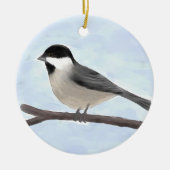 Wasserfarbener Chickadee Ornament (Vorne)