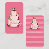 Wasserfarbener Citus Floral 3 Tier Kuchen Bäckerei Visitenkarte (Vorne/Hinten)