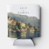 Wasserfarbener Comer See Hochzeit in Urlaubsort It Dosenkühler (Rückseite)