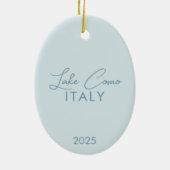 Wasserfarbener Comer See Italien Keramik Ornament (Hinten)