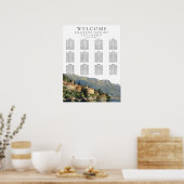 Wasserfarbener Comer See Italienische Hochzeitssti Poster (Küche)