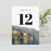 Wasserfarbener Comer See Tischnummer Italien (Stehend Vorderseite)
