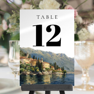 Wasserfarbener Comer See Tischnummer Italien