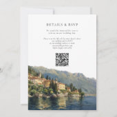Wasserfarbener Como QR Code Italienische Hochzeit Einladung (Rückseite)