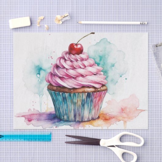 Wasserfarbener Cupcake Deluxe Seidenpapier (Handwerk)