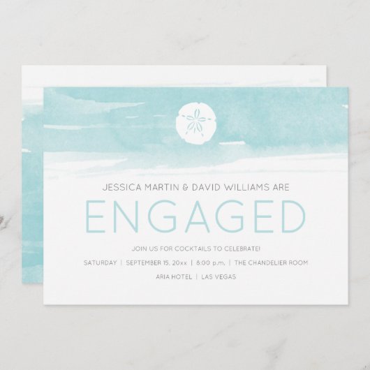 Wasserfarbener Dollar Einladung (Vorne/Hinten)