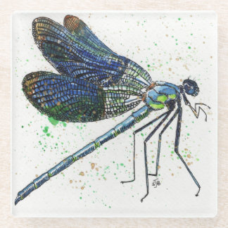 Wasserfarbener Dragonfly-Untersetzer Glasuntersetzer