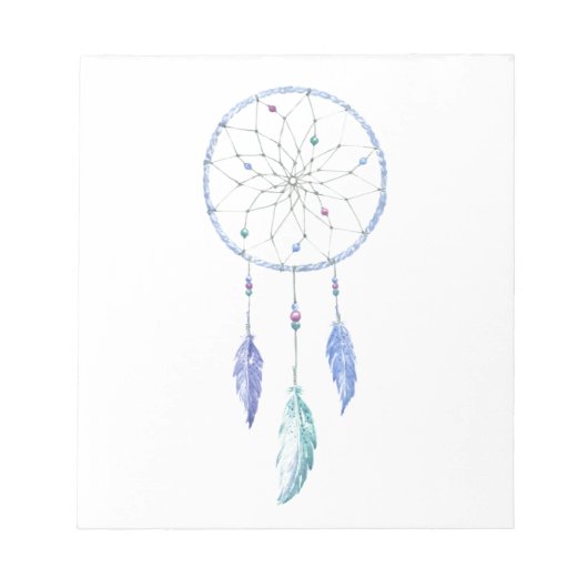 Wasserfarbener Dreamcatcher mit 3 Feathers Notizblock (Vorderseite)