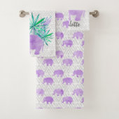 Wasserfarbener Dschungel Tropisch individuell anpa Badhandtuch Set (Insitu)