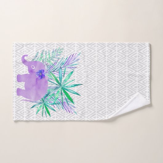 Wasserfarbener Dschungel Tropisch individuell anpa Badhandtuch Set (Handtuch)