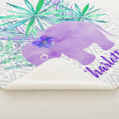 Wasserfarbener Dschungel Tropisch individuell anpa Sherpadecke (3/4)