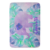 Wasserfarbener Dschungel Tropisches Monsterfest Badematte (Vorderseite Vertikal)