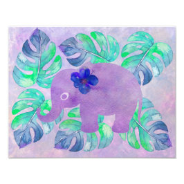 Wasserfarbener Dschungel Tropisches Monsterfest Fotodruck