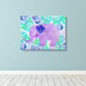 Wasserfarbener Dschungel Tropisches Monsterfest Leinwanddruck (Insitu (Holzboden))