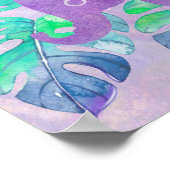 Wasserfarbener Dschungel Tropisches Monsterfest Poster (Ecke)