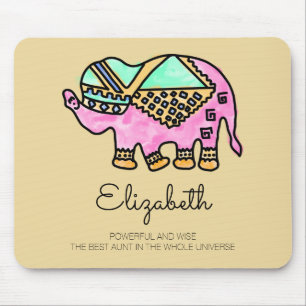 Wasserfarbener Elefant, modern personalisiert Mousepad