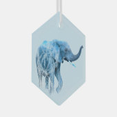 Wasserfarbener Elefant Wildlife Tierwelt Art Ornament Aus Glas (Vorderseite Rechts)