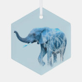Wasserfarbener Elefant Wildlife Tierwelt Art Ornament Aus Glas (Rückseite)