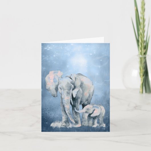 Wasserfarbener Elefant Wildnis Natur (Vorderseite)