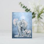 Wasserfarbener Elefant Wildnis Natur Postkarte (Stehend Vorderseite)