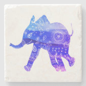 Wasserfarbener Elephant Marble Stone Untersetzer (Vorderseite)