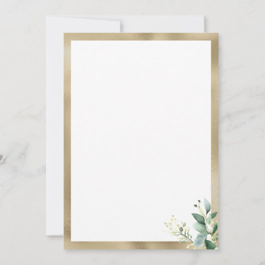 Wasserfarbener Eukalyptus grün Save the Date Einladung (Rückseite)