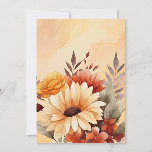 Wasserfarbener Fall in der Liebe Kürbishorn Einladung (Rückseite)