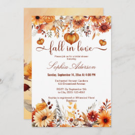 Wasserfarbener Fall in der Liebe Kürbishorn Einladung