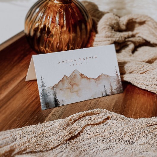 Wasserfarbener Fall Outdoor Hochzeit Platzkarte