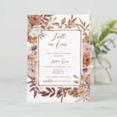 Wasserfarbener Fall von Blumen in Liebe Brautparty Einladung (Stehend Vorderseite)