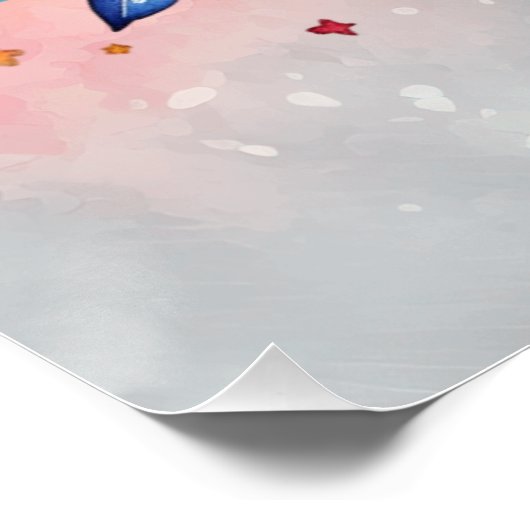 Wasserfarbener Fasching Poster (Ecke)